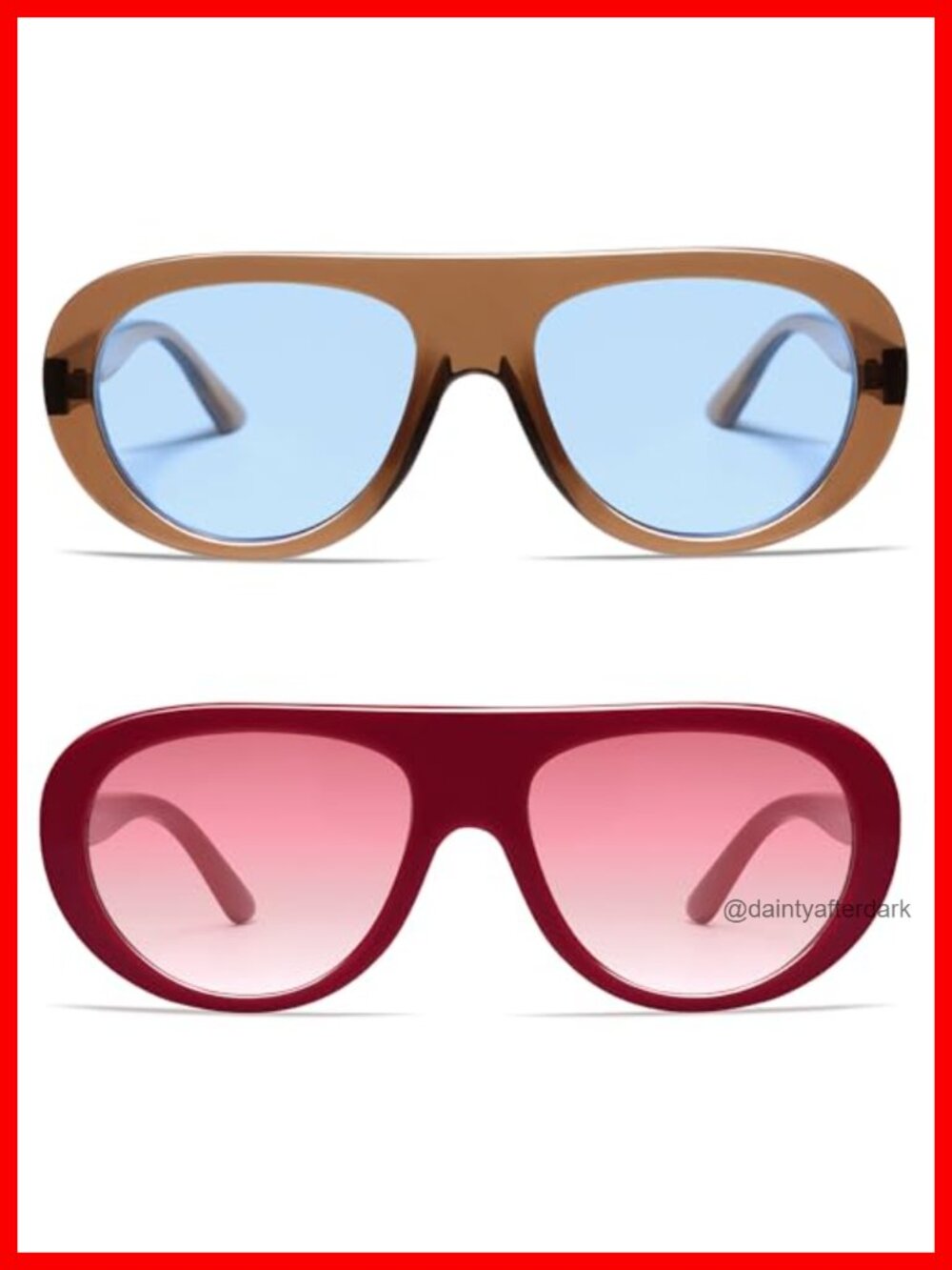 Oversized Retro Aviator Sunglasses 70s Vintage UV Tinted Unisex 2 Pack